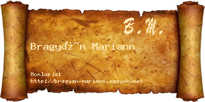Bragyán Mariann névjegykártya